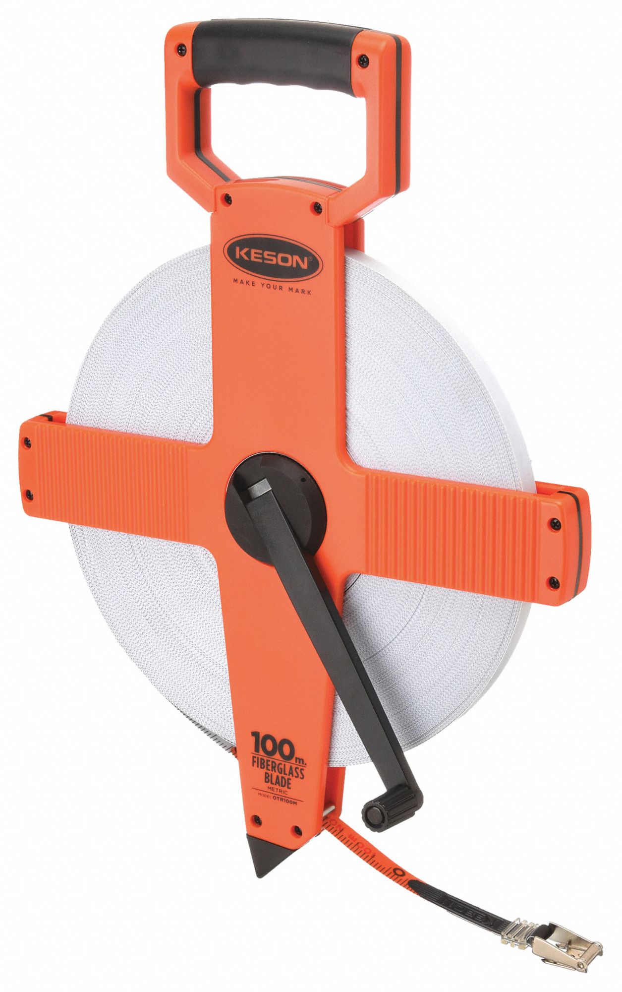 Long Tape Measure,1/2 In x 100m,Pumpkin - Grainger