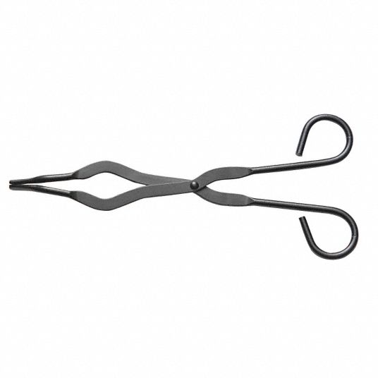 Oxidized Steel, 9 in Overall Lg, Crucible Tongs - 3LJY9