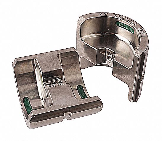 Upper and Lower Crimping Die: 1 AWG Copper/4 AWG Aluminum, 1 Sizes, Code, Color-Keyed