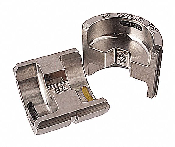 Upper and Lower Crimping Die: 1 AWG Aluminum, Copper & Aluminum Connectors, 2 Sizes