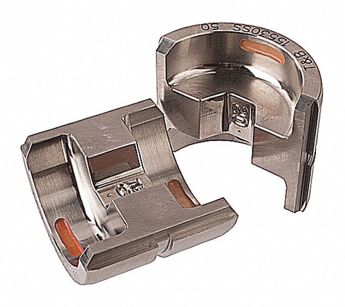 UPPER AND LOWER CRIMPING DIE, 1/0 AWG ALUMINUM/3/0 AWG COPPER, 2 SIZES, CODE