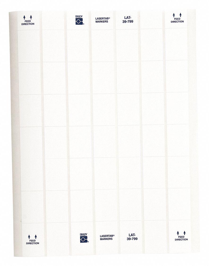 Precut Label Sheet: 1 7/16 in x 1 in, Acrylic, 1, 000 Labels