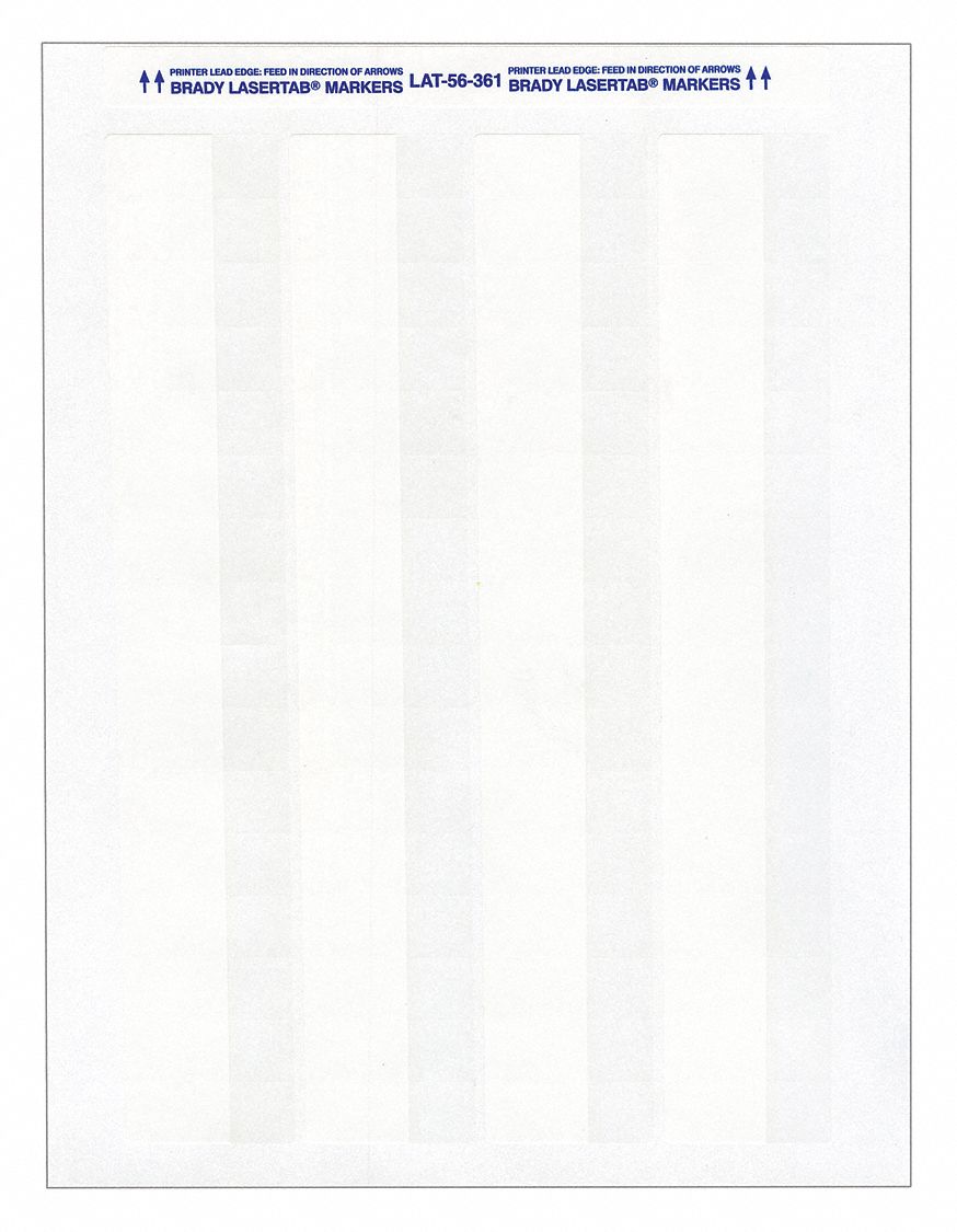 Wraparound Label: 1 5/8 in x 19/32 in, Polyester, White (Matte), For 0.17 in to 0.2 in Wire Dia