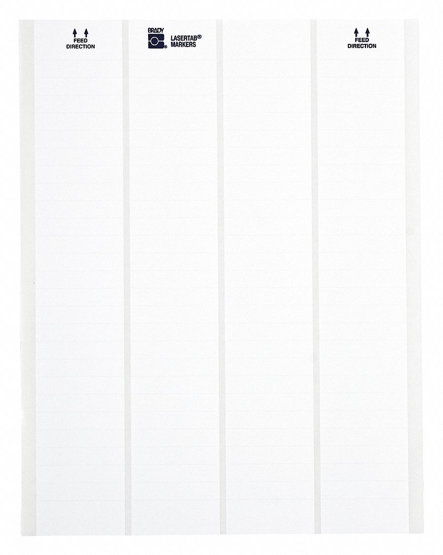 Wraparound Label: 2 5/8 in x 1 in, Polyester, White (Matte), For 0.28 in to 0.52 in Wire Dia