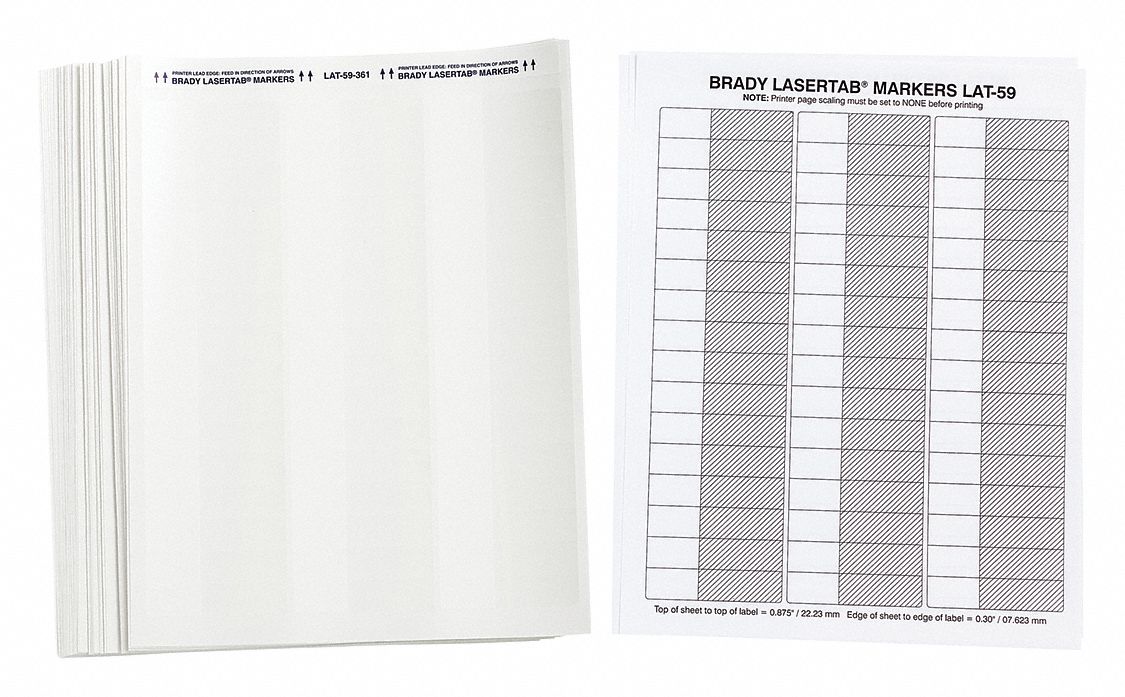 Wraparound Label: 2 5/8 in x 19/32 in, Polyester, White (Matte), For 0.28 in to 0.51 in Wire Dia