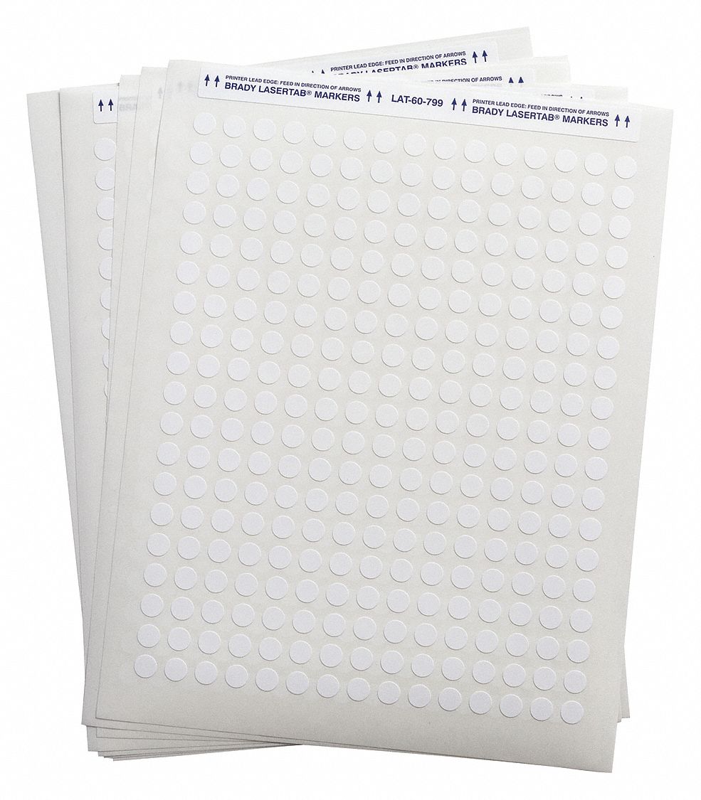 Wraparound Label: 3/8 in x 3/8 in, Nylon, White, For 28 AWG to 20 AWG Wire Gauge