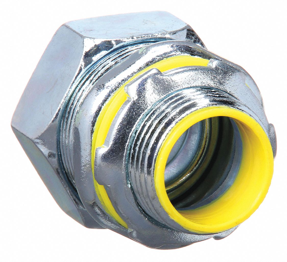 LIQUID-TIGHT CONDUIT FITTING, STEEL/IRON, ⅜ IN TRADE SIZE, INSULATED, STRAIGHT