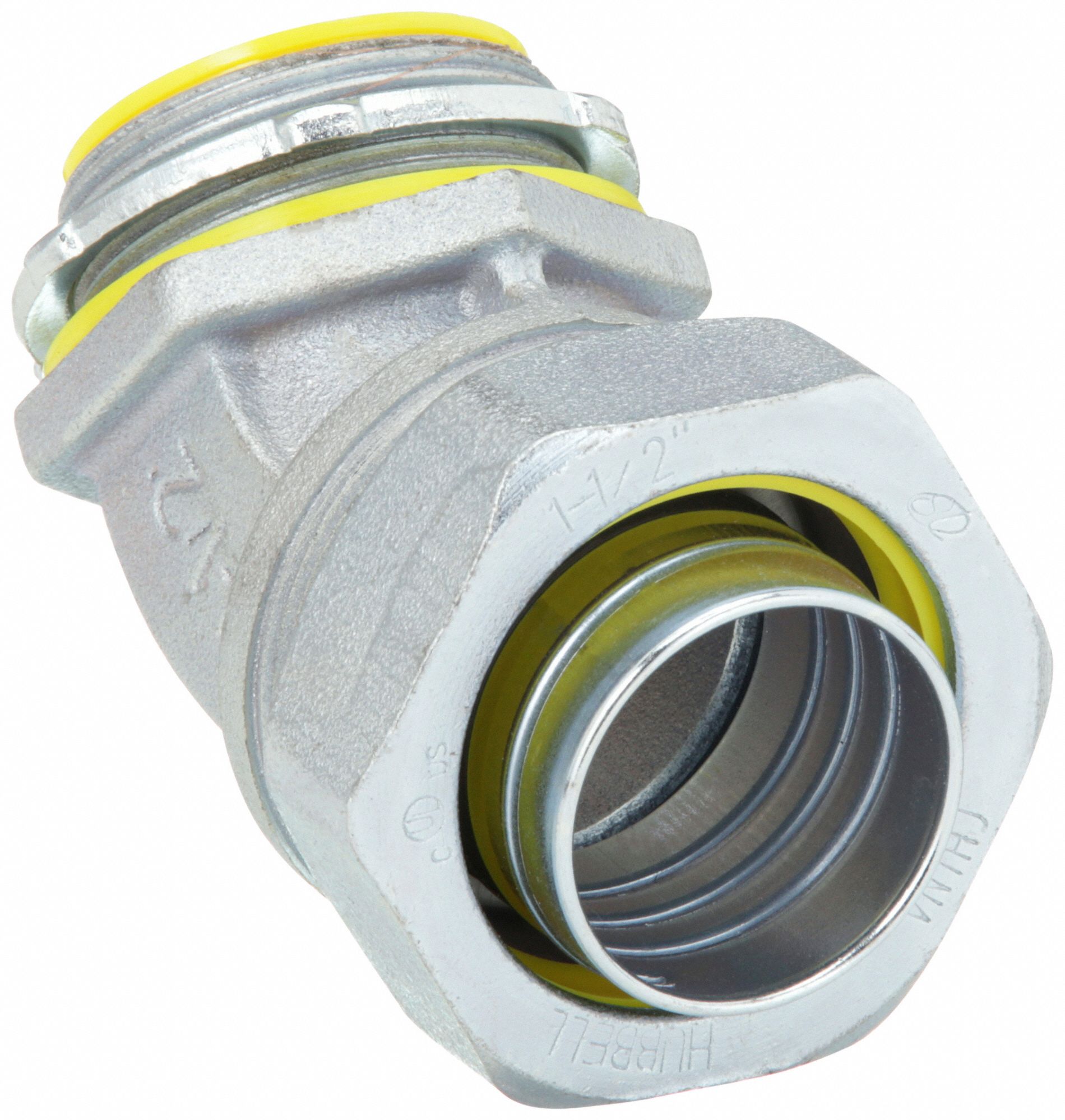 LIQUID-TIGHT CONDUIT FITTING, STEEL/IRON, 1½ IN TRADE SIZE, INSULATED, 45 °  ELBOW