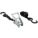 TIE DOWN STRAP, RATCHET, S-HOOK, GEN PURPOSE, 1 IN W, 700 LB WLL, BLACK, 10 FT L, COATED ENDS