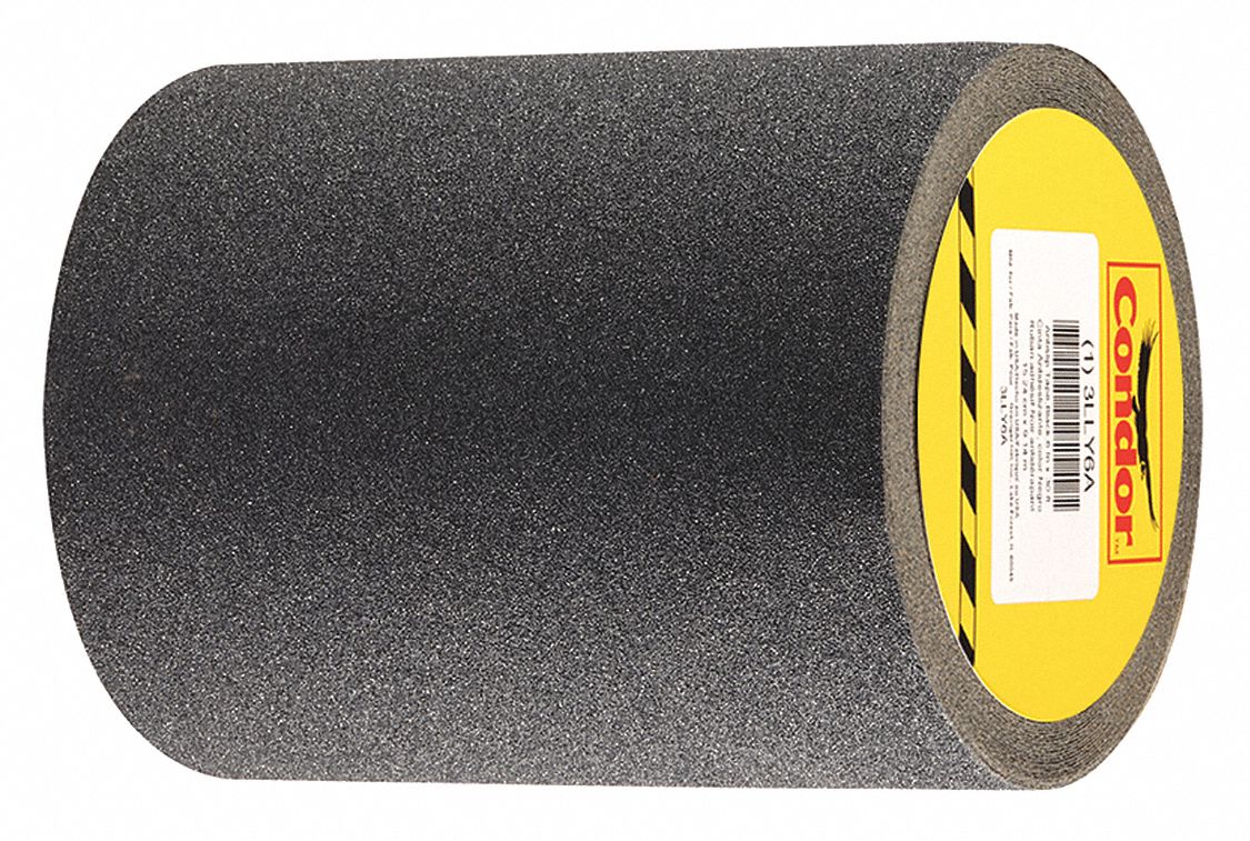CONDOR Solid Black Anti-Slip Tape, 6 in x 30 ft, 80 Grit Silicon ...