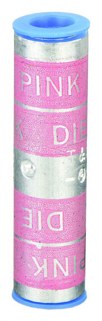 LONG-BARREL SPLICE, LONG BARREL SIZE, PINK, 2 AWG MAX WIRE SIZE