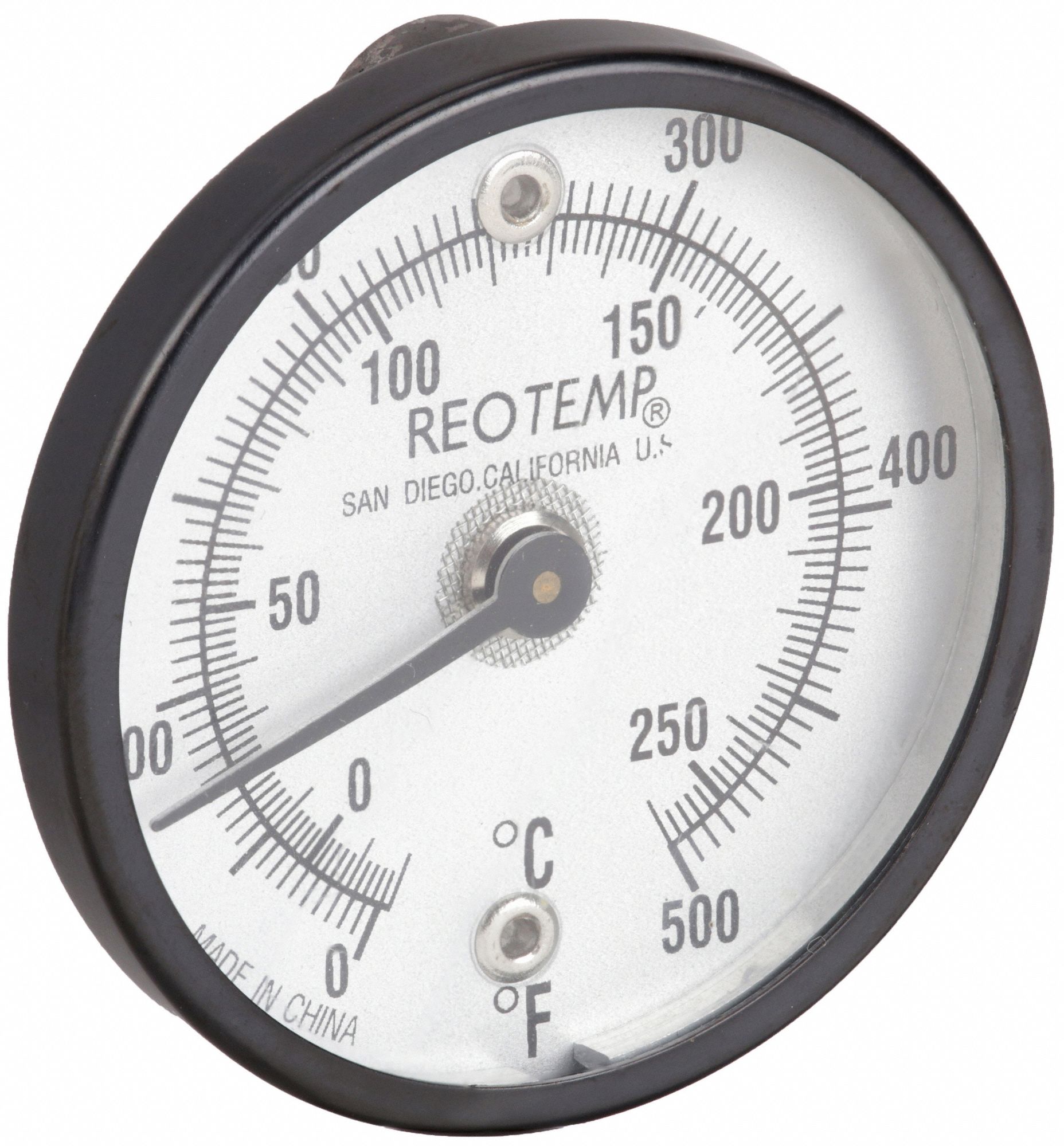 BIMETAL THERMOM,2 IN DIAL,0 TO 500F