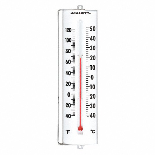 GRAINGER APPROVED Analog Thermometer, -40° to 120°F/-40° to 50°C, 8 1/2 in H x 7 7/8 in W x 1 in D, Wall-Mount - 3LPD7|3LPD7 - Grainger