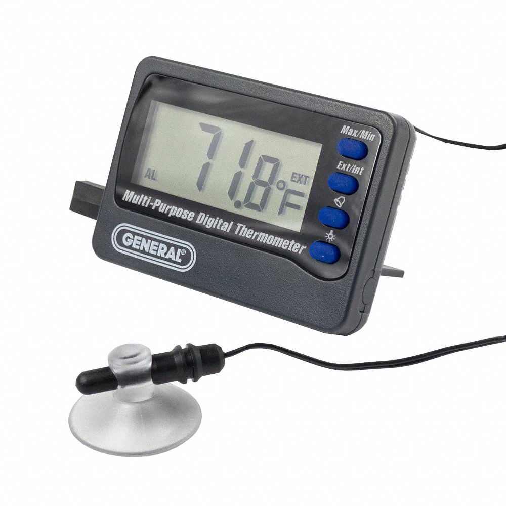 GENERAL Digital Panel Mount Thermometer 58° to 158°F/50° to 70°C, 10