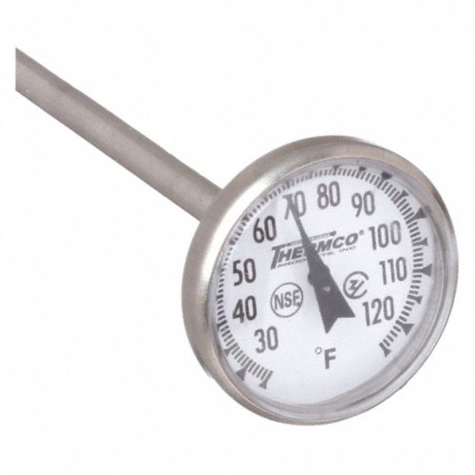 Dial Pocket Thermometer, 25 to 125 F