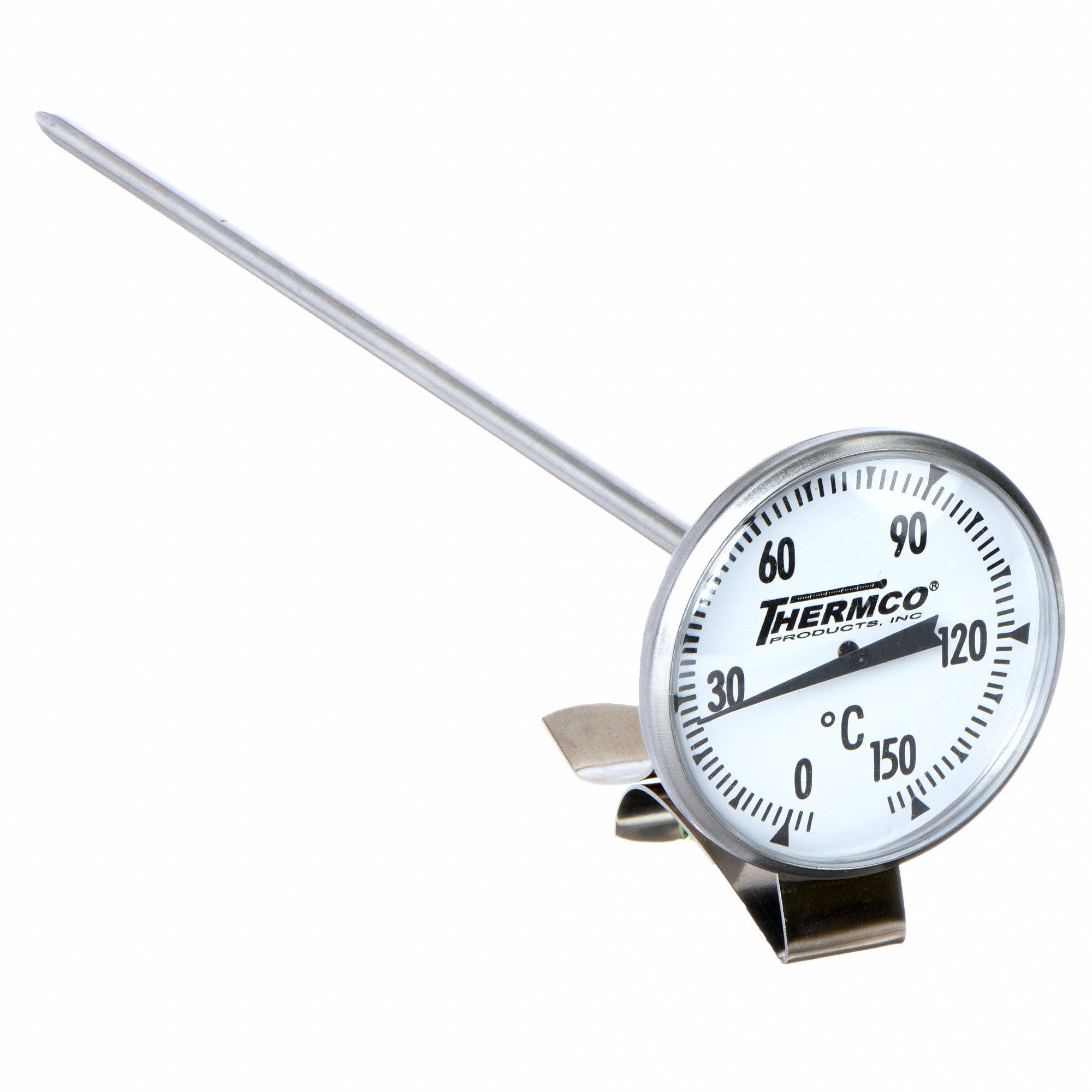 THERMCO Item Dial Pocket Thermometer, Temp. Range (C) 0 to 150°C, Stem