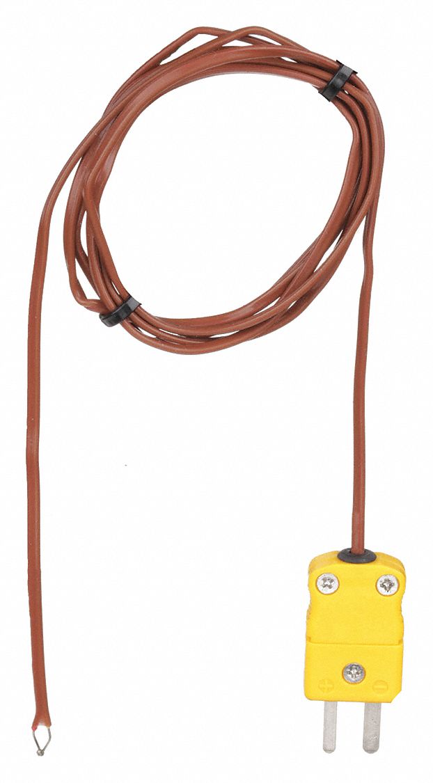 Immersion Temperature Probe: -40°F to 400°F /-40°C to 204°C, +/-4°F, Type K