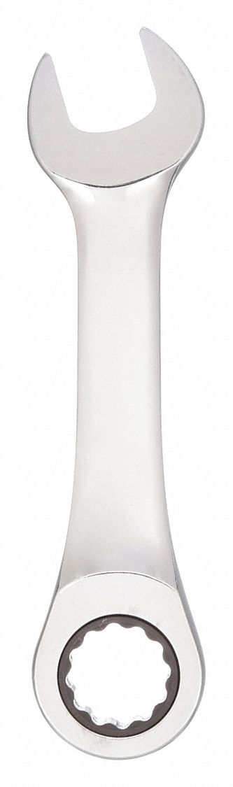 Combination Wrench: Alloy Steel, Chrome, 13 mm Head Size, 4 1/4 in Overall Lg, Std