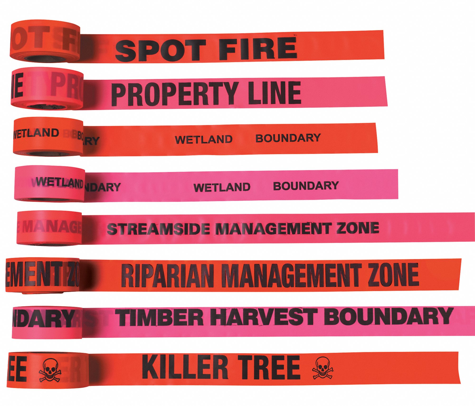 FLAGGING TAPE,VINYL,1 3/16 IN ROLL W