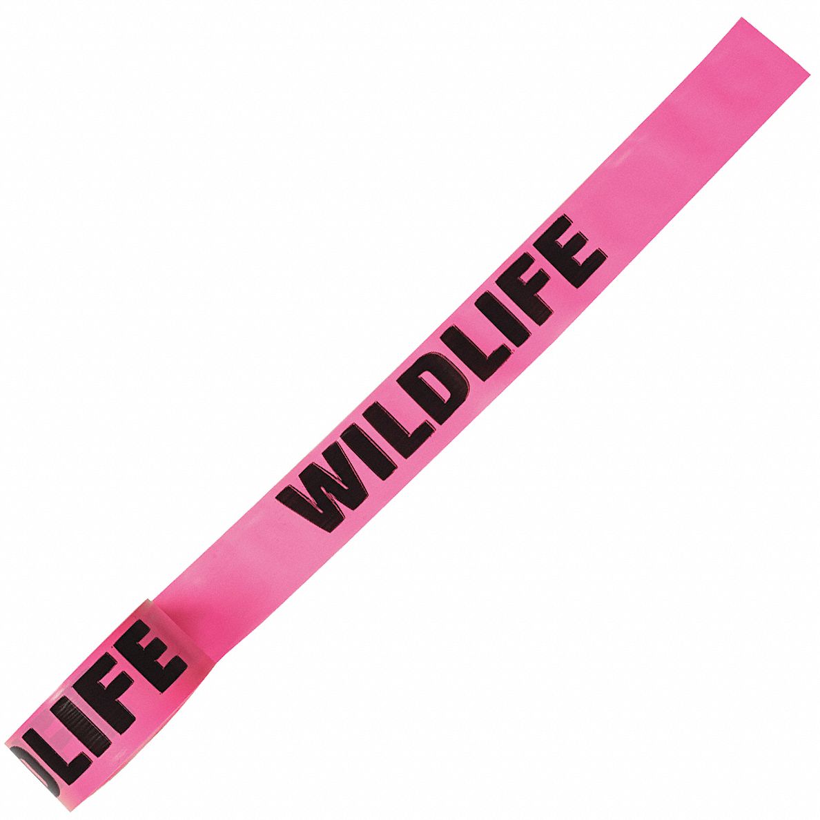Flagging Tape: 150 ft Lg, 1 1/2 in Wd, Wildlife Legend, Vinyl, Pink Color