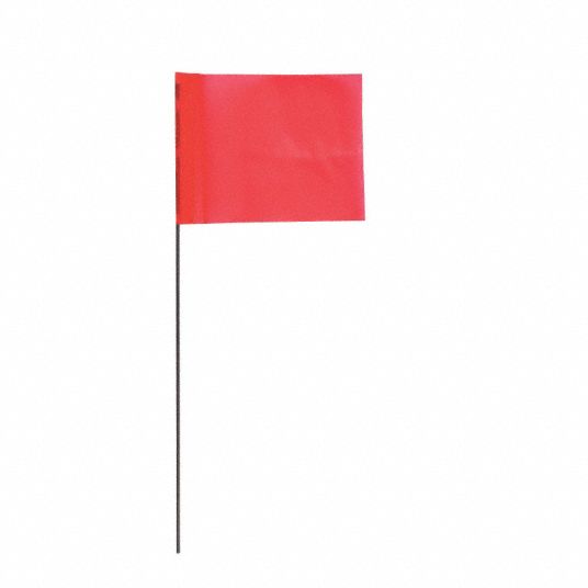 2 1/2 in x 3 1/2 in Flag Size (HxW), 15 in Staff Ht, Marking Flag ...