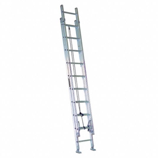 LOUISVILLE, 20 ft Industry Ladder Size, 17 ft Extended Ladder Ht ...