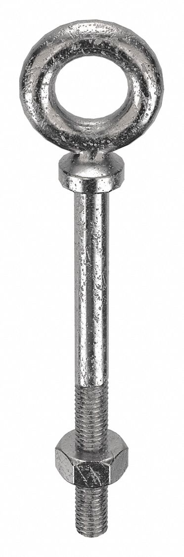 Machinery Eye Bolt: With Shoulder, 18-8, Stainless Steel, Plain, 3/8"-16 Thread Size, 2 in Thread Lg