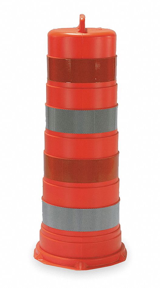 Traffic Barrel, White/Orange