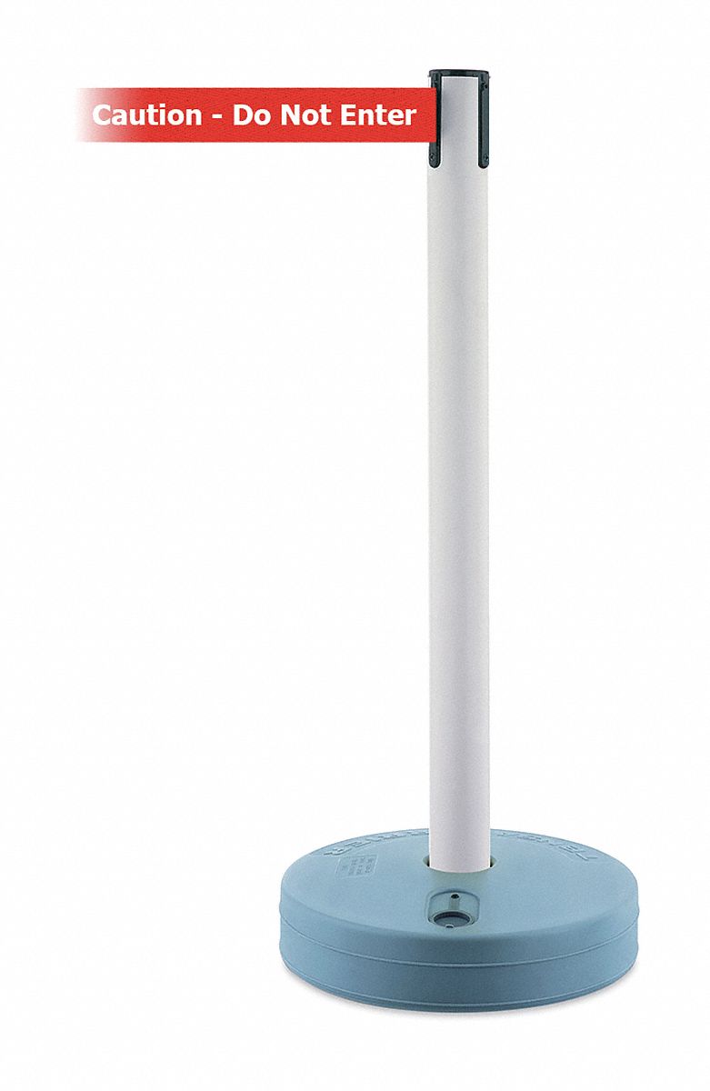 Barrier Post with Belt, 37-3/4 In. H, PVC