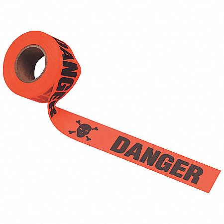 Flagging Tape, Orange Glo/Black, 150 ft