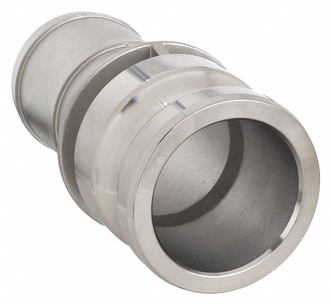 CAM & GROOVE ADAPTER: 2 IN COUPLING, 250 PSI MAX AT 70 ° F, MALE HOSE SHANK