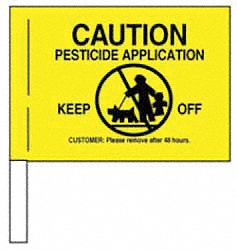 GRAINGER APPROVED Yellow Marking Flag, 4" Flag Height, Solid Pattern