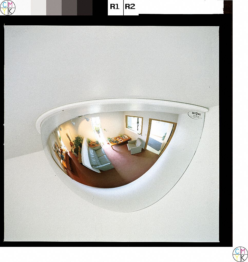 SEE ALL INDUSTRIES Half Dome Mirror, 180 ° Viewing Angle, 36 in