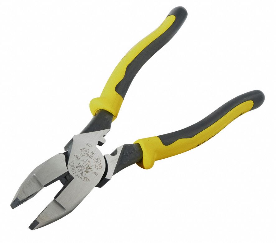 KLEIN TOOLS Linemans Pliers, Jaw Length 1 19/32 in, Jaw Width 1 1/4