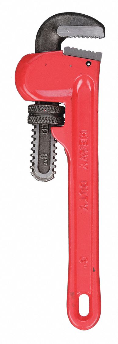 PIPE WRENCH,8" L,CAST IRON