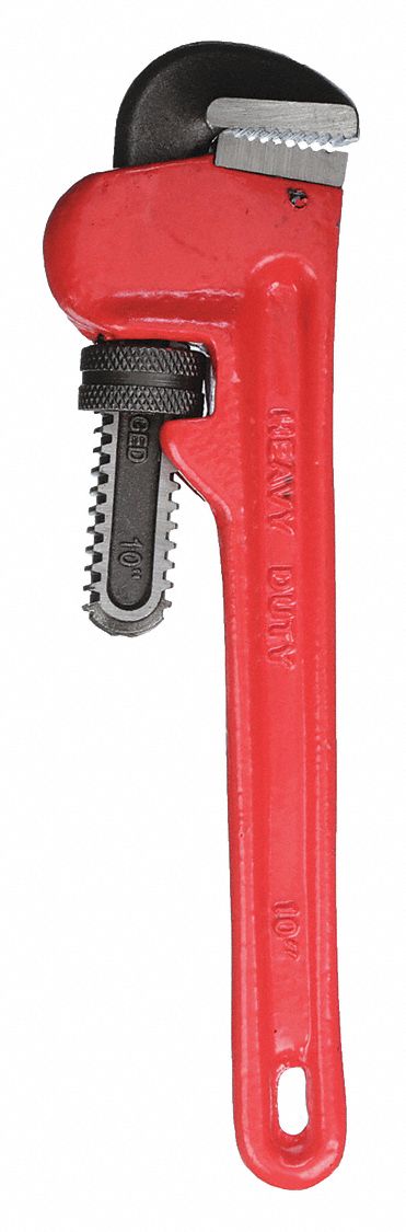 PIPE WRENCH, CAST IRON, 1 1/2 IN JAW CAPACITY, SERRATED, 10 IN OVERALL L, I-BEAM