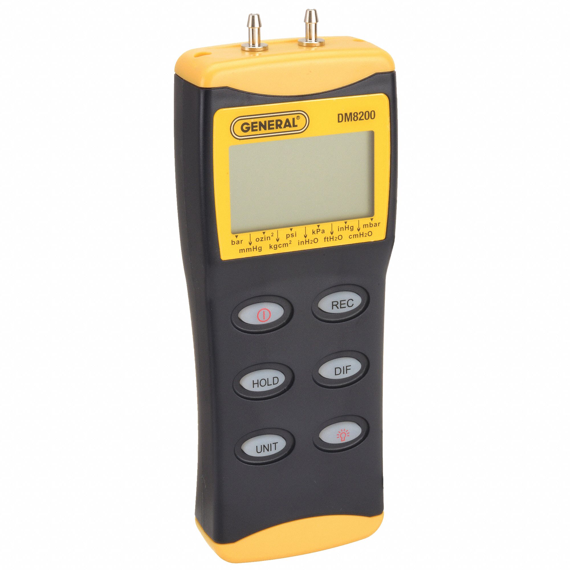 GENERAL, 0 psi to 100 psi, 4 Digit LCD, Digital Manometer 3LYE2