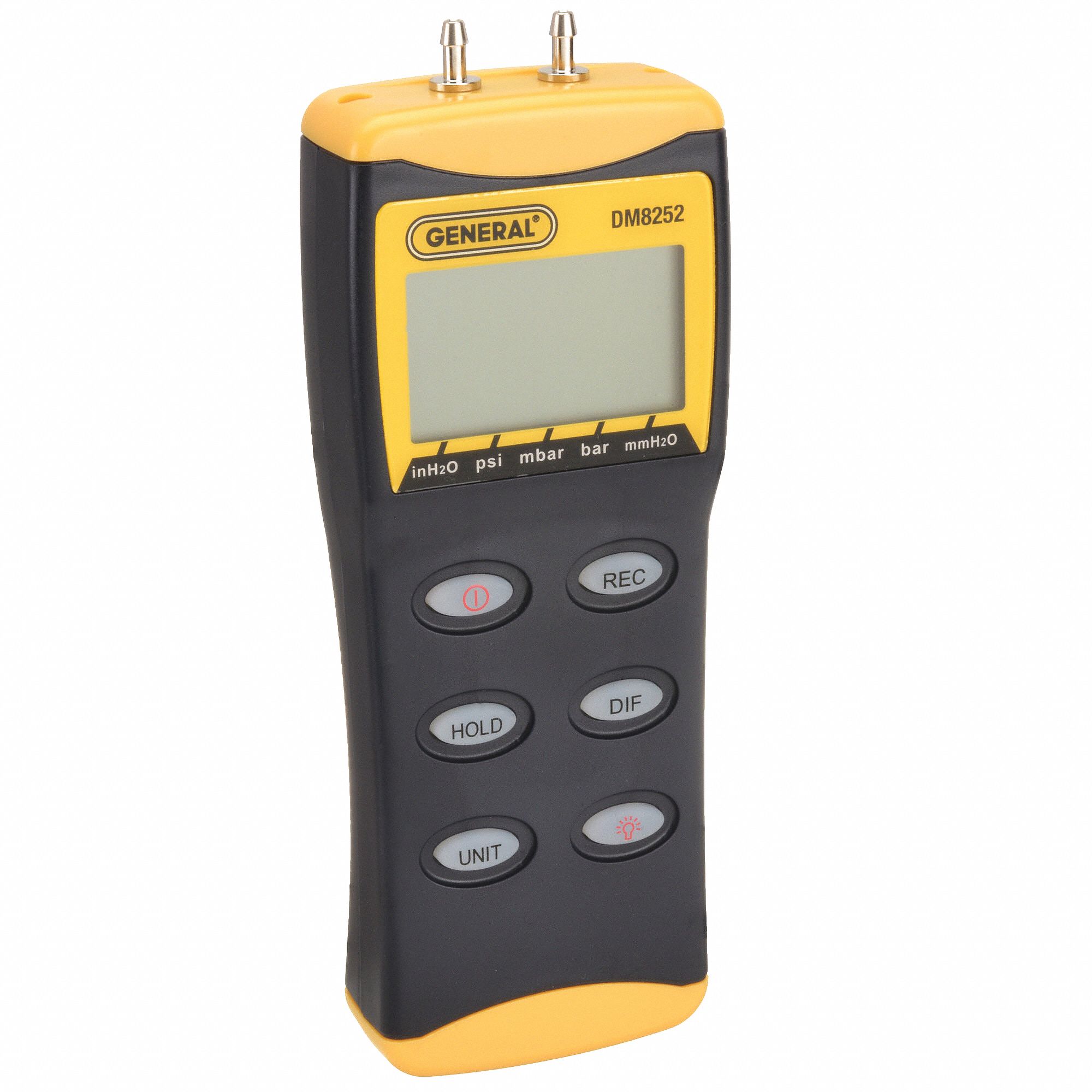 GENERAL, 0 psi to 2 psi, 4 Digit LCD, Digital Manometer 3LYF1DM8252