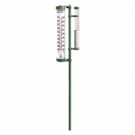 Garden Rain Gauge & Thermometer