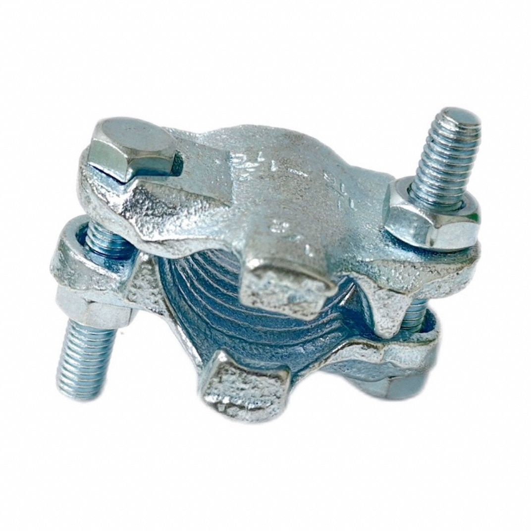 Steam Hose Clamp: For 1 3/16 in Hose Max O.D., For 1 1/16 in Hose Min O.D., 2 Bolts, Carbon Steel