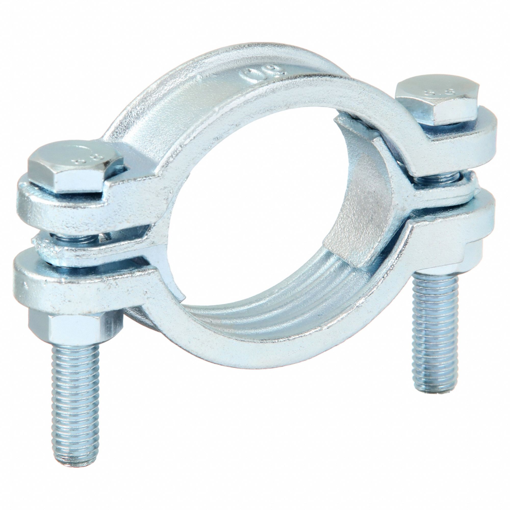 Hose Clamp: Zinc-Plated Steel Band, Smooth, External Hex, 2 7/64 in – 2 19/64 in Dia., 1 in Band Wd