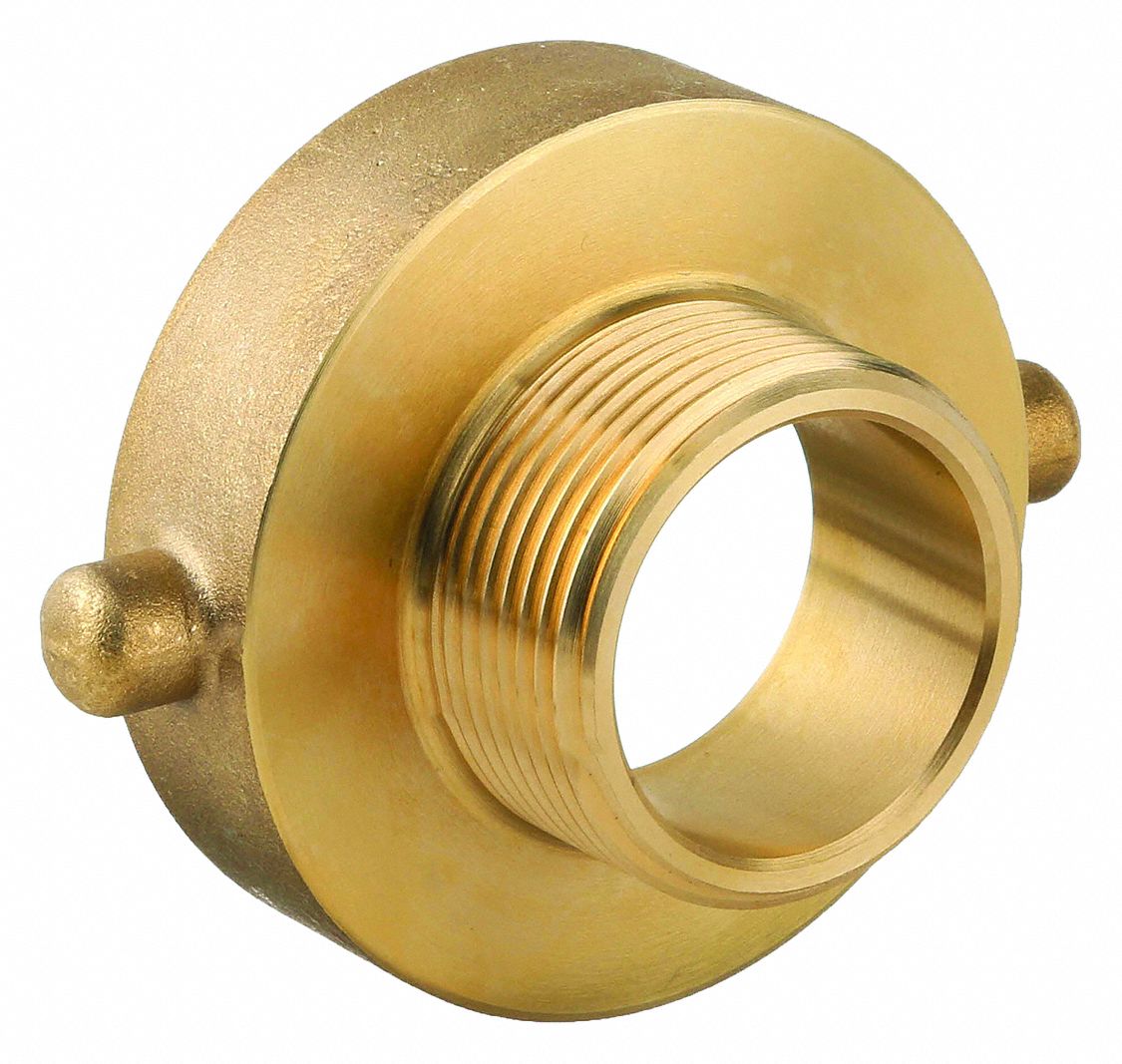 FIRE HOSE ADAPTER, 1½ IN COMPATIBLE PIPE SIZE, NST X NST, STRAIGHT, BRASS, NST