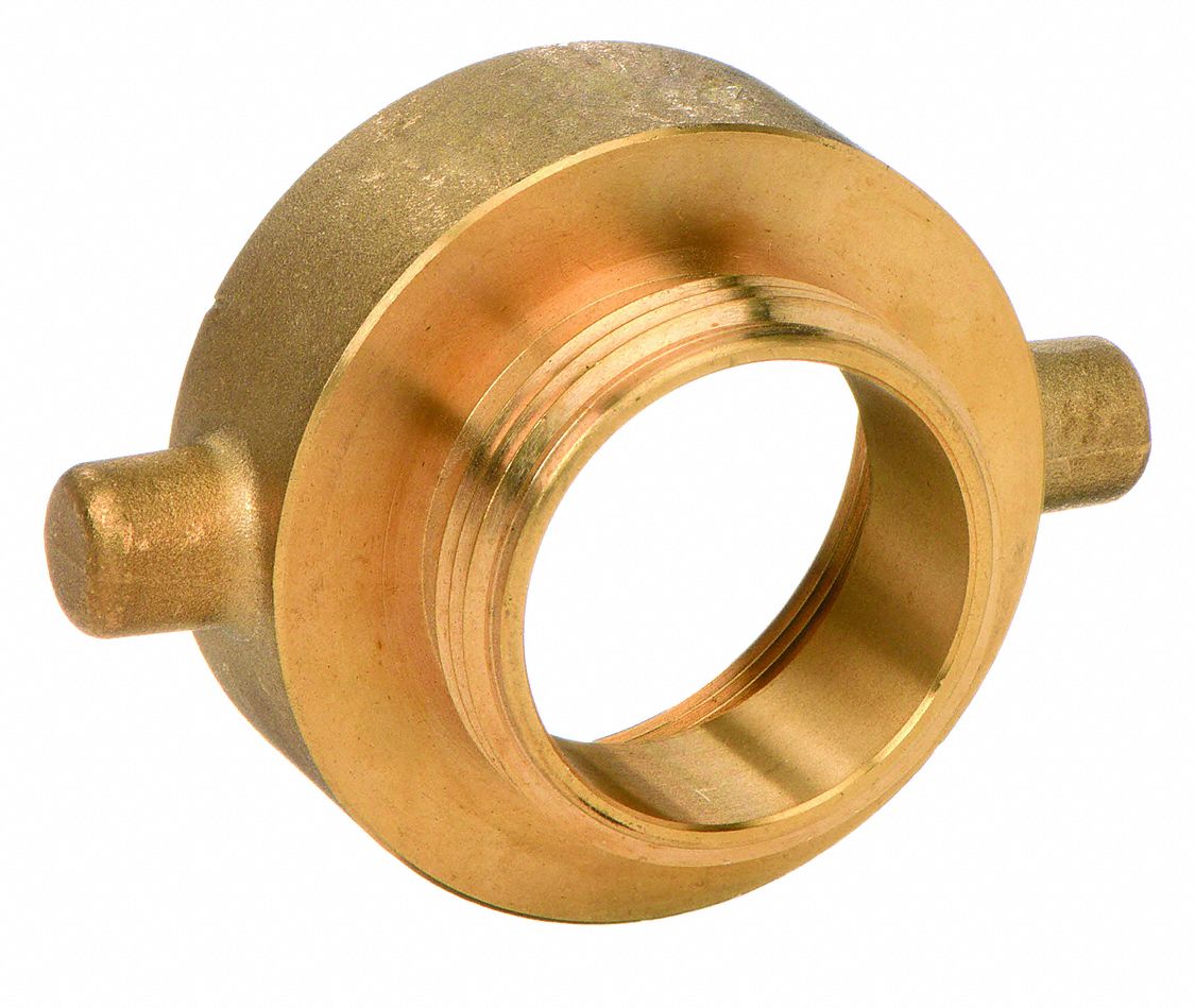 FIRE HOSE ADAPTER, 1½ IN COMPATIBLE PIPE SIZE, NST X NPT, STRAIGHT, BRASS, NPT