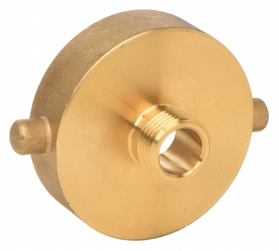 FIRE HOSE ADAPTER, ¾ IN COMPATIBLE PIPE SIZE, NST X GHT, STRAIGHT, BRASS, PIN LUG