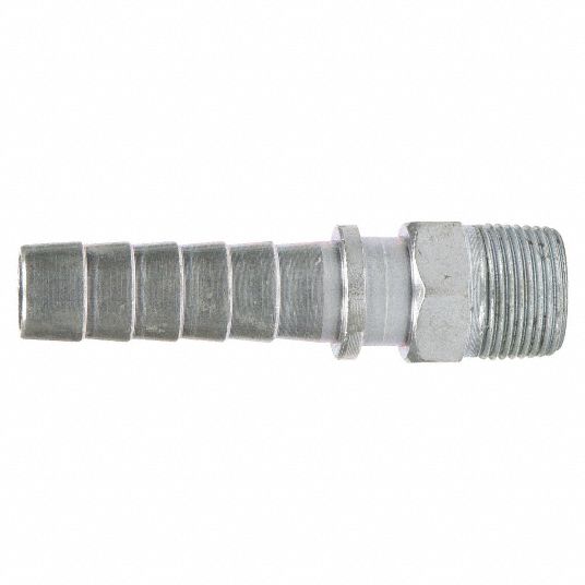 GRAINGER APPROVED Barbed Steam Hose Fitting, Fitting Material Steel x