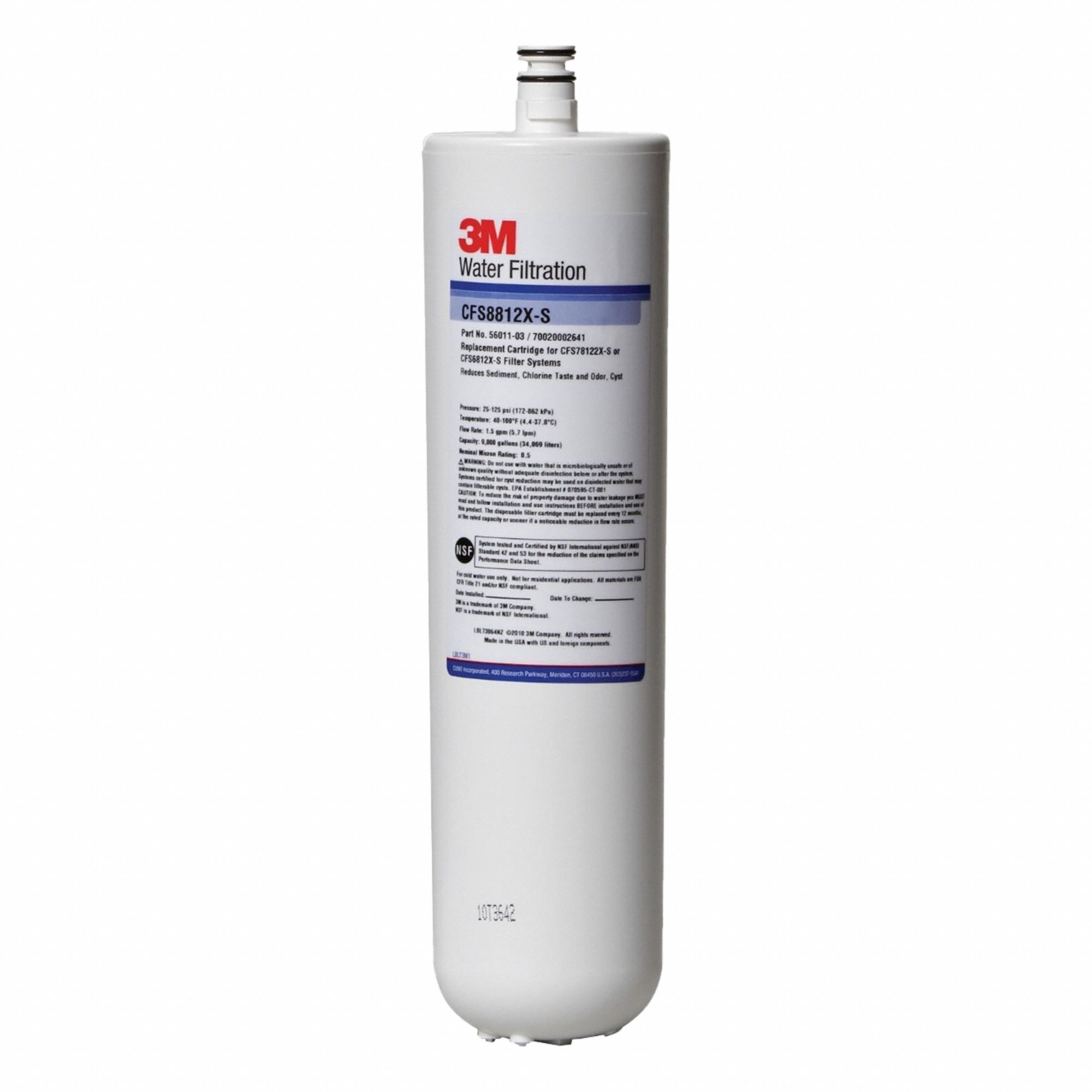 SOLVENTUM CORP DBA 3M HEALTHC Quick-Connect Water Filter: 1 micron, 1.5 gpm, 10,000 gal (MPN HF25-C). Key specifications — Filter Media: Calcite Media; Brand: SOLVENTUM CORP DBA 3M HEALTHC.