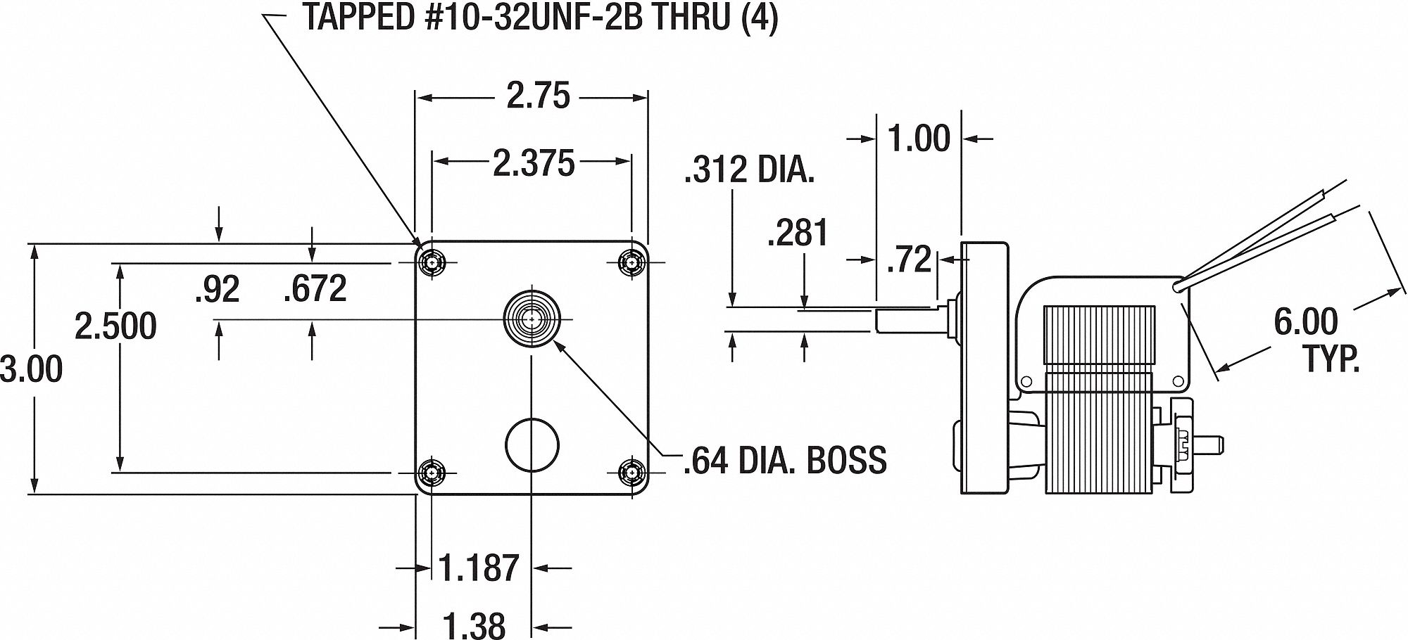 DAYTON AC Gearmotor 115 Nameplate RPM 25 Max. Torque 9.3 inlb