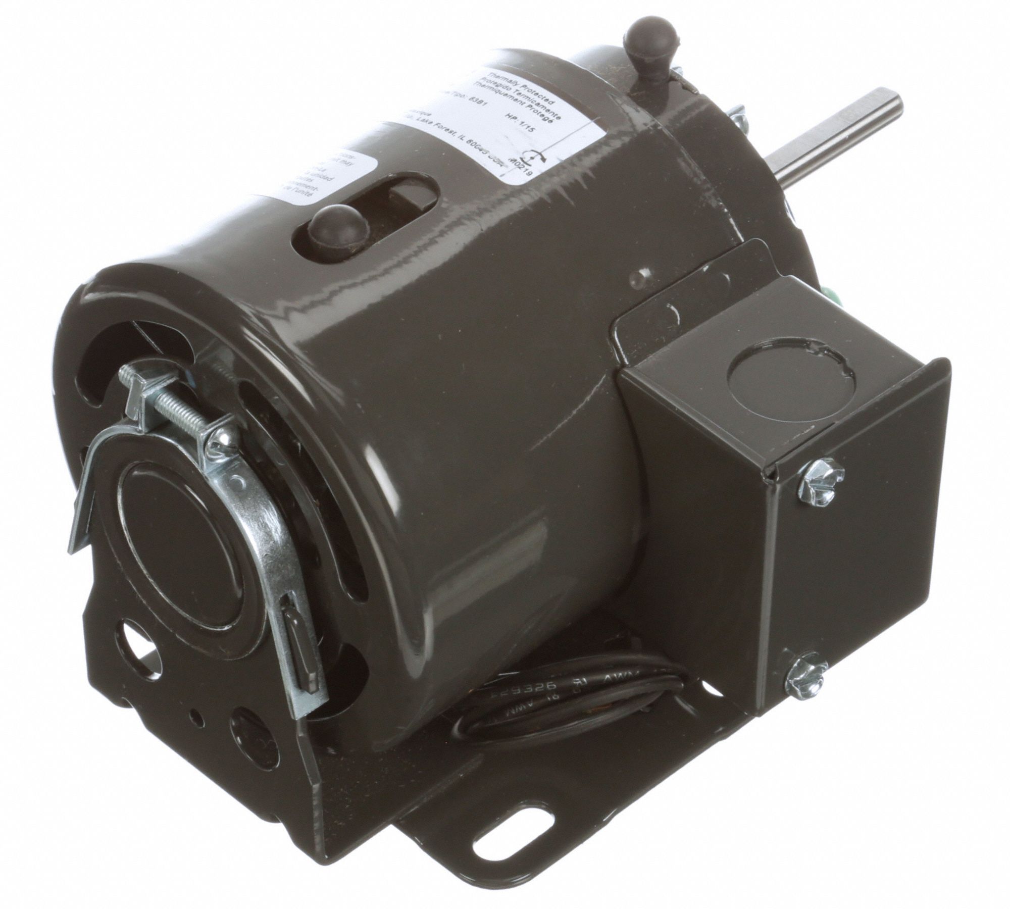 DAYTON HVAC Motor, 1/15 HP, Shaded Pole, Nameplate RPM 1,550, No. Of ...