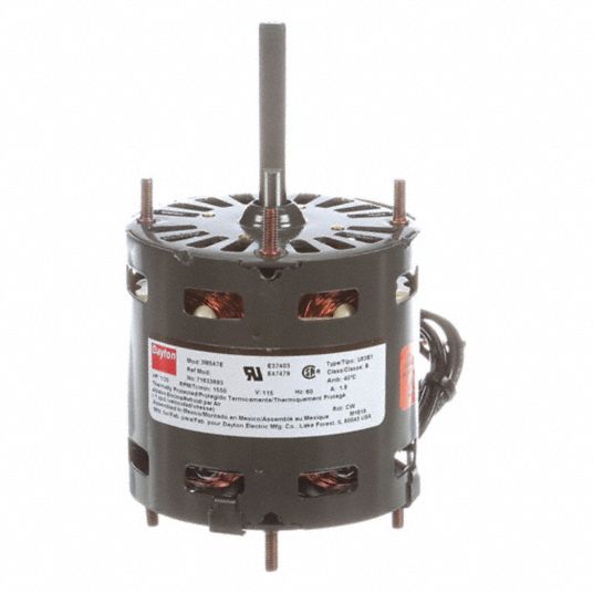 DAYTON HVAC Motor Open AirOver, 1/20 HP, 1,550 Nameplate RPM, 1 Speed