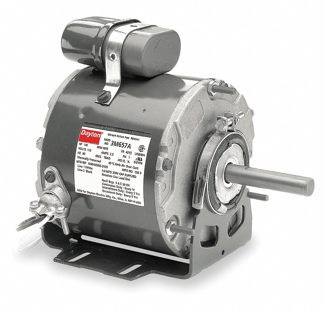 1/6 HP Unit Heater Motor,1075 Nameplate RPM,115 Voltage, Frame 48YZ